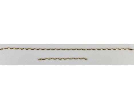 A 9ct gold semi-rigid angled link necklace with matching bracelet, the necklace with box clasp, approx length 41cm, and the b