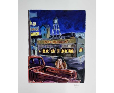BOB DYLAN (born 1941); a signed limited edition print from 'The Drawn Blank' series, 'Dad's Restaurant', signed lower right a