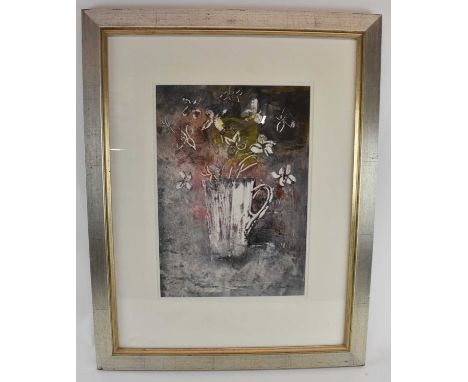 † COLIN KENT (born 1934); acrylic on paper, 'Still Life of Flowers in a Jug', signed lower right, 43.5 x 30.5cm, framed and g