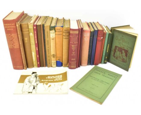 Twenty-five vintage dog books, mostly relating to dog training, gundogs, cocker spaniels, Kennel Club, etc, titles to include