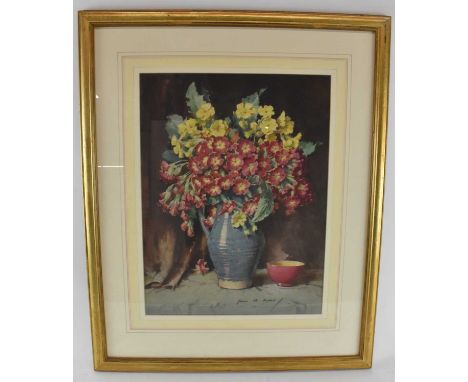 † JOHN MACDONALD AIKEN RSA (1880-1961); watercolour, 'Polyanthus, Still Life of Flowers', signed lower right and incribed wit