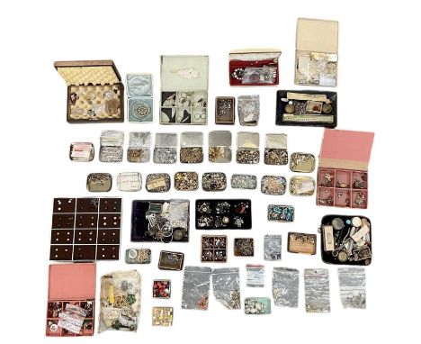 A large quantity of assorted costume jewellery, beads, semi-precious stones, jewellery making equipment, jewellery parts incl