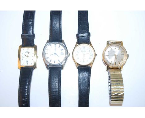 A gent's Oriosa steel cased automatic wristwatch; together with one other by the same maker; and Rotary and Beag quartz dress