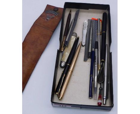 A collection of miscellaneous items to include an early 20th century silver bookmark in the form of a trowel having an agate 