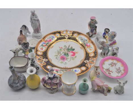 A box of ceramics to include a Victorian floral decorated EARTHENWARE plateApologies, the Victorian floral decorated plate is