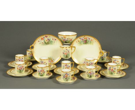 A Rosenthal tea service, 2 cake plates, 12 cups, 12 saucers, 9 plates, sugar basin and milk jug.   CONDITION REPORT: All piec