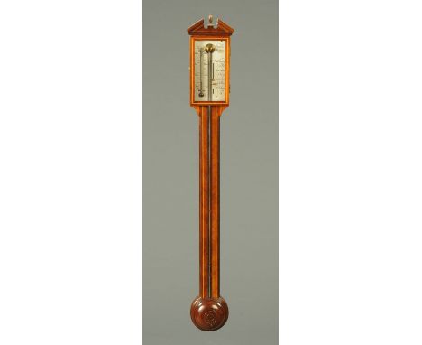 A George III style mahogany stick barometer, by Comitti, Holborn.