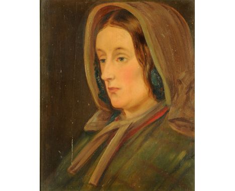 William Mitchell of Maryport, oil portrait on panel, his first wife "Hannah".  45 cm x 36 cm, framed, inscribed verso.  