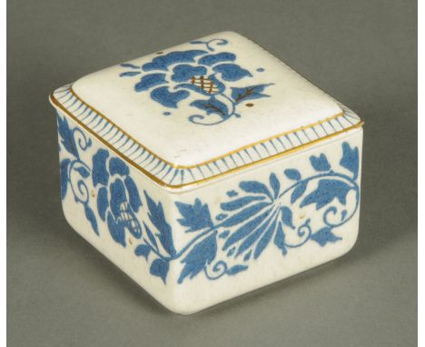 A Charlotte Rhead Bursley Ware lidded box.  Width 9.5 cm.