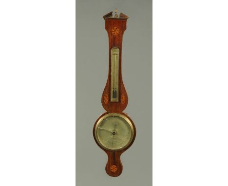 A George III mahogany banjo barometer, by Gatty, Reading,  Height 101 cm. 