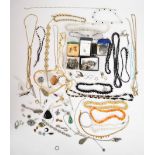 A collection of jewellery including Sarah Coventry chain, Mizpah brooch, necklaces including Napier,