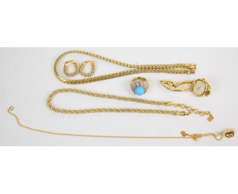 Christian Dior bi-coloured rope twist necklace and matching earrings, Christian Dior chain and pendant, Monet necklace, Jomaz
