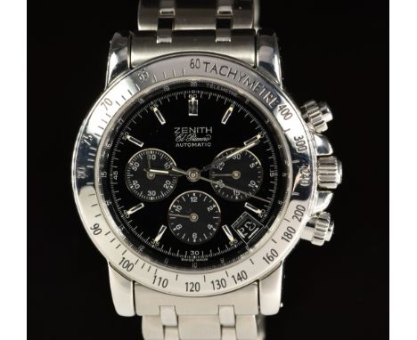 Zenith El Primero Rainbow gentleman's automatic chronograph wristwatch ref.&nbsp;15/02-0460-400 with date aperture, luminous 