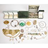 A collection of silver jewellery including twenty-two pairs of earrings, three pairs of Kit Heath
