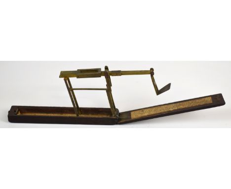 Late 18thC / early 19thC guinea/half guinea scale or balance, in rosewood case with label inside A Wilkinson Ormskirk (late o