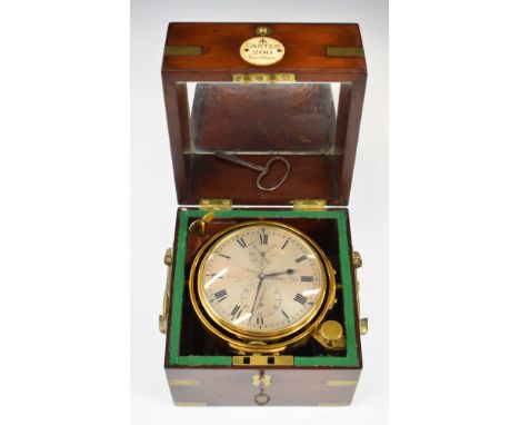 John Carter, Tooley Street, London early 19th century two day marine chronometer, number 200, in original mahogany case with 