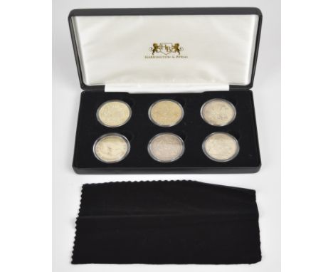 Harrington and Byrne cased set of six silver crowns 1819, 1821, 1893, 1902, 1937 and 1935