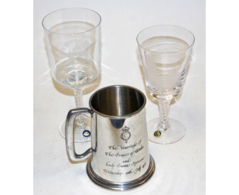 A boxed set of six Tintern lead crystal liqueur glasses; together with a boxed set of six Blenheim lead crystal liqueur glass