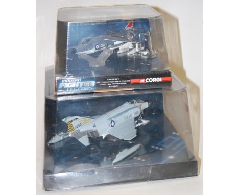 A Corgi Modern Fighters Legends 1/72 scale sea harrier, together with one other example (2)