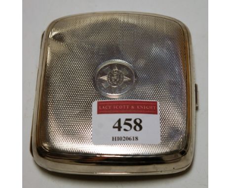A George V pocket silver cigarette case having  all over engine turned decoration
