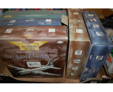 Five various boxed Corgi Aviation Archive 1/72 scale diecast aircraft to include Military Air Power, US Navy Blue Angels Acro
