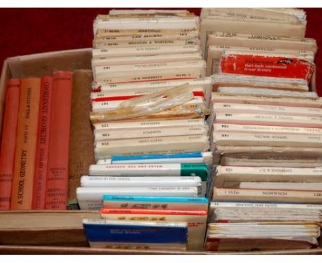 A collection of various Ordnance Survey maps together with various educational books