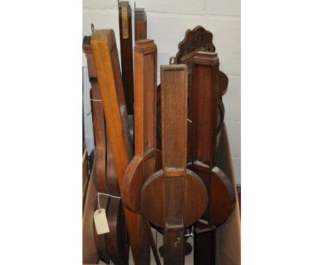 Assorted wheel barometer cases, to include oak demonstration models, four carved cases for aneroid barometers etc (12)