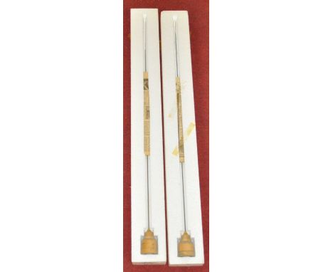 Ten individual mercury filled barometer tubes with boxwood cisterns, each in polystyrene boxes