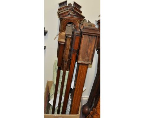 A selection of stick barometer cases (only), principally in mahogany, to include architectural examples, five being hygro top