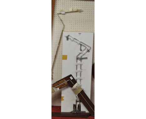 Three various angle barometer tubes, with mercury; together with a Victorian angle tube in mahogany frame (4)