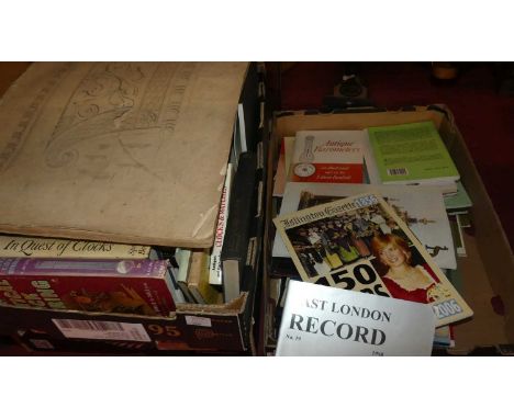 Four boxes of clock and barometer related volumes and ephemera