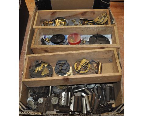 Assorted barometer components to include corrugated vacuum boxes, restoring springs, etc