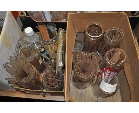 A large collection of barometer thermometer tubes to include 10" brass scale examples (a lot) 