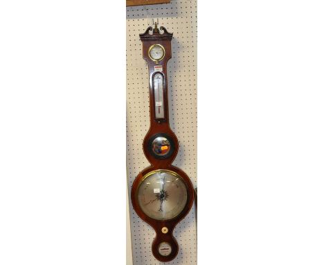 C. Gerletti of Glasgow - a 19th century mahogany and inlaid five-dial wheel barometer, 95cm 
