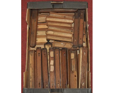 A collection of principally mahogany finished and unfinished thermometer boxes