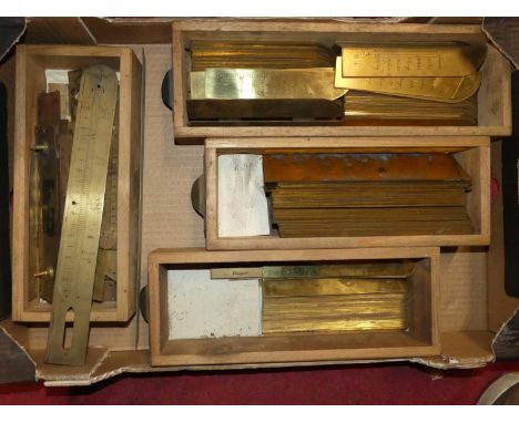 A large collection of brass barometer scales, to include split scales