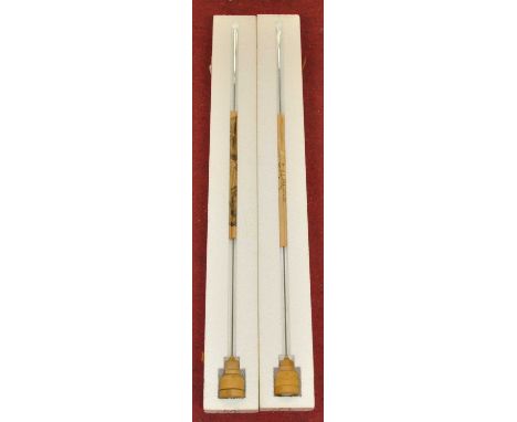 Ten individual mercury filled barometer tubes with boxwood cisterns, each in polystyrene boxes