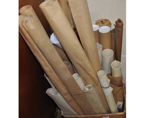 A large collection of barometer diagrams and drawings, as rolled