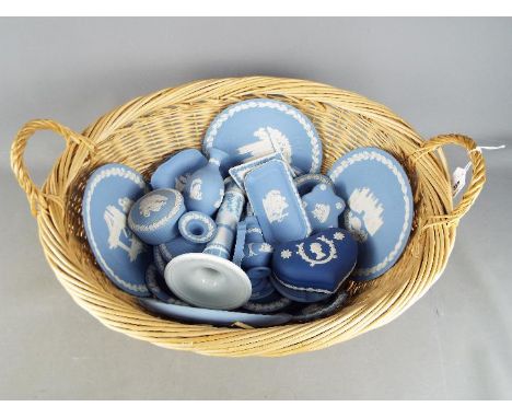 Wedgwood - A collection of Jasperware, predominantly light blue.