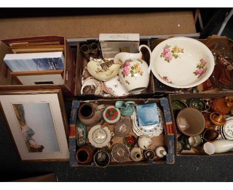 A mixed lot comprising ceramics including Wade, Sylvac, Sadler, Wedgwood, Masons, Denby, Coalport, Royal Doulton and similar,