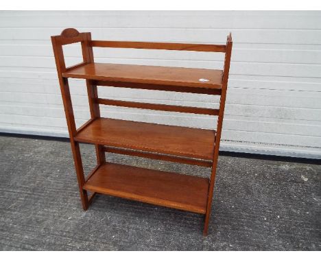 A vintage folding bookcase with three shelves, 96 cm x 69 cm x 29 cm  (folds flat)  - Est £20 - £30