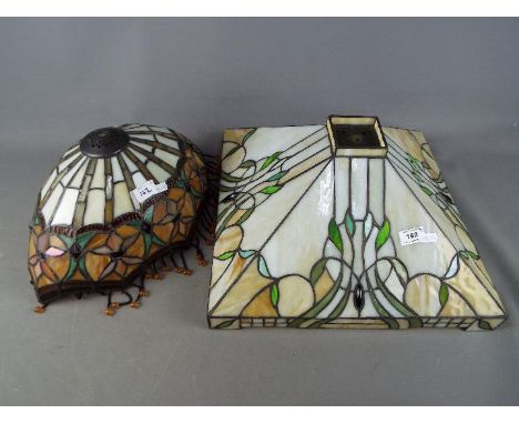 Two Tiffany style light shades. [2]