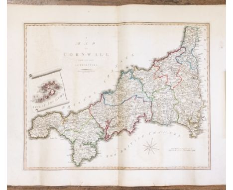 Stockdale (John): A Map of Cornwall, original/early 19th century outline colouring, Scilly Isles within cartouche frame, lati