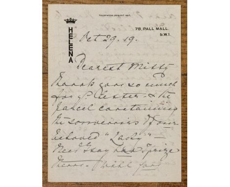 ROYALTY. Princess Helena (1846-1923), third daughter and fifth child of Queen Victoria &amp; Prince Albert. Autograph letter 