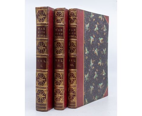 Tyrell (Henry): The History of the War with Russia, 3 vols, steel engraved plates and maps. Half crimson Morocco, gilt emboss