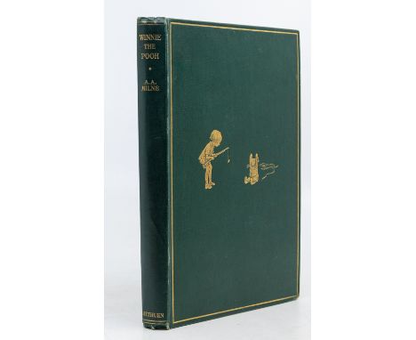 MILNE, A. A. Winnie-the-Pooh, FIRST EDITION, first printing, 8vo, publisher's green cloth lettered in gilt, map endpapers, to