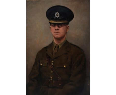 Circle of Henry Lamb, portrait of a soldier, oil on canvas, unsigned, 50cm x 36cm, unframedGood condition, no canvas damage o