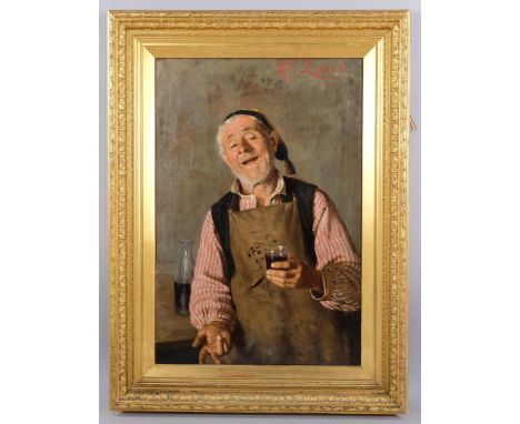 19th century Italian School, portrait of an innkeeper, Al Lunedi, unsigned, 77cm x 52cm, framedVery good original condition, 