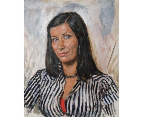 Mid-20th century portrait of a woman, oil on canvas, unsigned, 61cm x 51cm, unframedGood untouched condition 