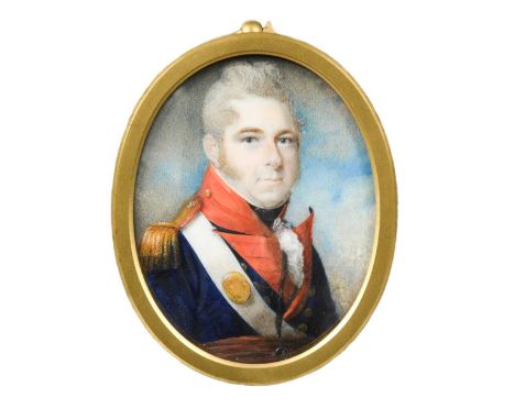 Portrait miniature of a member of the Adye family, in the uniform of an officer of the Royal Artillery, c. 1795signed 'W S Le